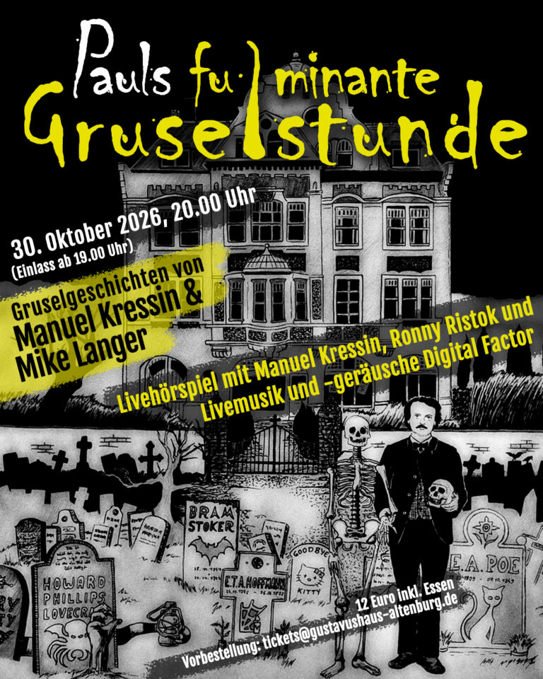Plakat: Pauls fulminante Gruselstunde am 30. Oktober 2026 um 20 Uhr
